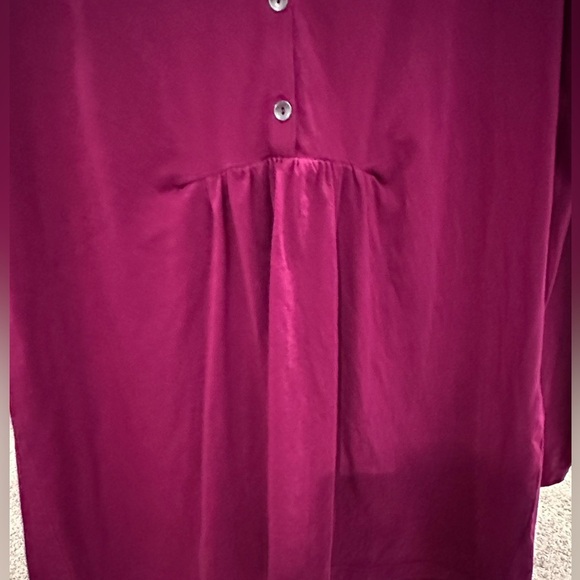 🥳 J. Jill Maroon Red Tunic Peplum Long Sleeve Small Blouse - Picture 4 of 8
